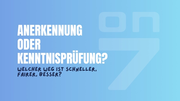 Banner Anerkennung oder Kenntnisprüfung