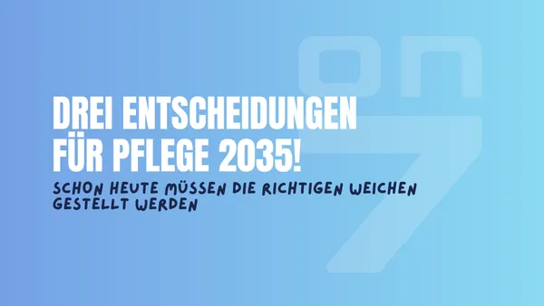 Banner zum Blogartikel Drei Entscheidungen für Pflege 2035