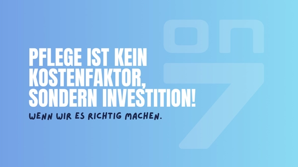Banner Pflege ist kein Kostenfaktor